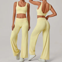 Load image into Gallery viewer, 2PCS Yoga Set Women Yoga Pant Workout Tracksuit Sportswear Gym High Waist Straight Leg Bottoms Fitness Bta Sports Suit XP01
