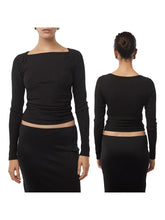 Load image into Gallery viewer, Boat Neck Crop Tee
