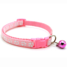Load image into Gallery viewer, Pet Collar With Bell Cartoon Footprint Colorful Dog Puppy Cat Accessories Kitten Collar Adjustable Safety Bell Ring Necklace Pet
