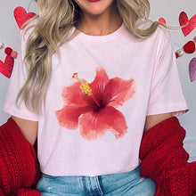Load image into Gallery viewer, Pink Hibiscus Casual Y2K Tee
