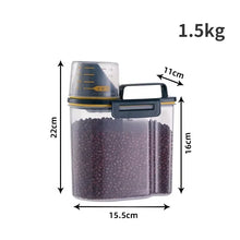 Load image into Gallery viewer, 1.5kg/2kg Dog Cat Food Pail Plastic Storage Tank with Measuring Cup Container Moisture-proof Sealed Jar Pet Supplies Accessories
