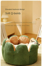 Load image into Gallery viewer, Petal Shaped Pet Bed, Plush Round Dog &amp; Cat Cushion Mat with Knitted Texture, Ultra Soft Warm Nest for Kittens Puppies in Winter
