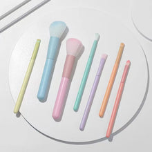Load image into Gallery viewer, A full set of makeup tools including 7 colored makeup brushes, loose powder, contouring, eyeshadow, eyebrow brushes, etc
