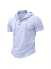 Load image into Gallery viewer, Men T Shirts  Summer Slim Fitness Hooded Short-Sleeved Bodybuilding Quick Dry Tshirt Male Gym Clothes Breathable Sports Tops
