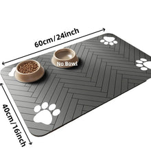 Load image into Gallery viewer, Pet Feeding Mat-Absorbent Pet Placemat Rubber Backing Quick Dry Water Mat for Dog Cat for Food and Water Bowl with Waterproof
