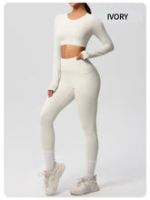 Load image into Gallery viewer, Yoga Gym Set Women Sports Impact Longline Strappy Top Fitness Overalls Sets Womens 2 Piece Sportswear Woman Gym Leggings Solid
