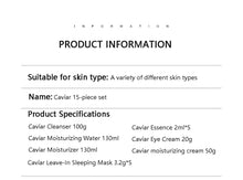 Load image into Gallery viewer, 15PCS Caviar Skin Care Set Face Serum Set Face Moisturizing Anti Wrinkle Whitening Beauty Health Korean Facial Skin Care Suit
