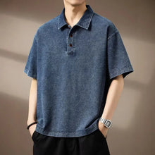 Load image into Gallery viewer, American Style Denim Summer Polo
