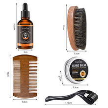 Load image into Gallery viewer, Men's Beard Care Set, Beard Oil, Beard Balm, Moisturizing, Nourishing, Softening and Smoothing, with Trimming Tools &amp; Bear
