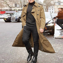 Load image into Gallery viewer, Men’s Luxury Full-Length Trench Coat – England Style Business Overcoat
