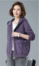 Load image into Gallery viewer, Corduroy Hooded Loose Jacket
