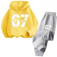 Load image into Gallery viewer, 67 Hoodie Set Big Sale, 2-piece Set Suitable for Children Aged 4 To 13, Discounted Cartoon Printed Cotton Sportswear
