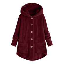 Load image into Gallery viewer, Plush Asymmetric Winter Casual Coat
