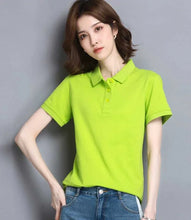 Load image into Gallery viewer, Minimal Button Polo Tee Women

