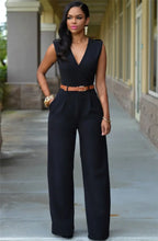 Load image into Gallery viewer, Elegant Deep V Wrap Jumpsuit

