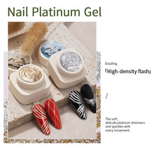 Load image into Gallery viewer, RSNAIL 5g No-Wipe Platinum Gel Nail Polish for Summer Reflective Sparkle Metallic Golden Silvery Drawing Liner Manicure Varnish
