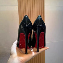 Load image into Gallery viewer, High Heels Women's Slim Heels New Stunning and Sexy Wedding Shoes Black Patent Pointed Single Shoes High Heels Туфли Женские

