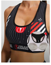 Load image into Gallery viewer, Black Stripe Sports Bras Women Racerback Sleeveless Elastic Waistband Shockproof Quick Dry Stretch Training Camisole Sportswear
