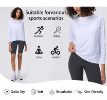 Load image into Gallery viewer, Yoga Long Sleeve Workout Top Running Clothes Physical Shirts &amp; Blouses Top Fitness Loose T-shirt Clothing Sportswear Woman Gym
