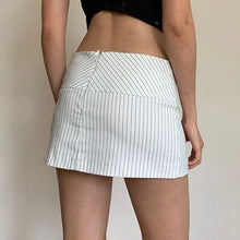 Load image into Gallery viewer, Women Low Waist Skirts Stripes A-line High Waist Skirt for Women Hips Spliced Short Skirt Ladies Bodycon Layered Mini Bottoms
