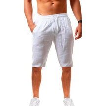 Load image into Gallery viewer, Men's Cotton Linen Short Pants Lightweight Hawaiian Summer Shorts Men Breathable Solid Color Casual Short Trousers
