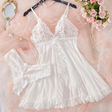 Load image into Gallery viewer, Suspender Suit Summer Ultra-thin Nightgown Lace Thong Sets Women's Sexy Pyjamas Lingerie Hot Night Dress Comfortable Sleepwear
