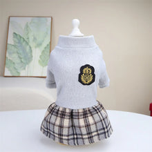 Load image into Gallery viewer, Cute Pet Dress Autumn Winter Plaid Princess Skirt Small Dog Coat Puppy Party Clothes Poodle Yorkie Apparel
