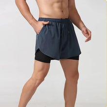 Load image into Gallery viewer, Men's Running Shorts Quick-drying Fitness Black Double Layer Shorts Men New Sport Workout Training Bodybuilding Short Pants

