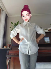 Load image into Gallery viewer, Elegant Satin Office Casual Shirt
