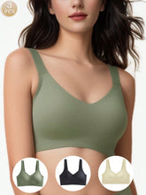 Load image into Gallery viewer, 3pcs/Set Wireless Sports Seamless Bras For Large Bust, Minimizing Lifting Effect, Thin Padding, Plus Size
