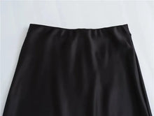 Load image into Gallery viewer, Elegant Satin Office Midi Skirt
