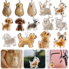 Load image into Gallery viewer, Transparent Cute Dog Pendant Keychain Creative Pet Hair Storage Capsule Hanging Ornament for Pet Lover DIY Pet Memorial Keychain
