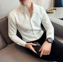 Load image into Gallery viewer, Slim Waffle Business Shirt Men

