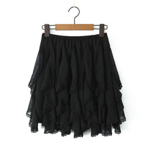 Load image into Gallery viewer, Summer Clothes Pleated Skirts Women Mini Skirts Luxury Designer Ruffle Skirts Elegant Japanese Y2k Black Lace Skirts Lace Trim
