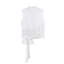 Load image into Gallery viewer, Women's Top 2026 Spring New Style Orange Sleeveless Satin Texture Long Ribbon Top Elegant and Stylish Unique Fashion Focus
