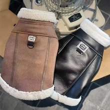 Load image into Gallery viewer, Pet Dog Jacket Autumn/Winter Thick Velvet Leather Sleeveless Vest Jacket Tank Top Integrated Coat Puppy Clothes for Small Dogs
