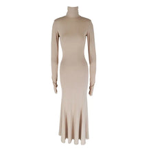 Load image into Gallery viewer, Backless Turtleneck Slim Maxi Dress
