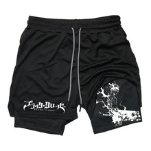 Load image into Gallery viewer, Summer New Black Five-leaf Clover Printed Men's and Women's Shorts Double-layer Loose Sports and Casual Pants for Beach Fitness
