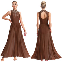 Load image into Gallery viewer, Shiny Lyrical Rhinestone Maxi Dress
