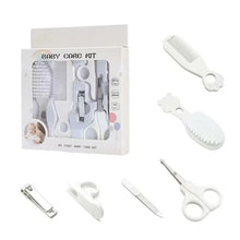 Load image into Gallery viewer, Baby Grooming Kit Baby Care Set BPA Free Cute Design Comb Brush Nail Clippers Scissors Safe Newborn Infant Grooming Tools
