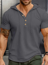 Load image into Gallery viewer, Men T Shirts  Summer Slim Fitness Hooded Short-Sleeved Bodybuilding Quick Dry Tshirt Male Gym Clothes Breathable Sports Tops
