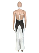Load image into Gallery viewer, Sheer Lace Halter Flare Jumpsuit
