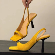 Load image into Gallery viewer, High Heels Women Sandals Luxury Elegant Heels Shoes Fashion Slippers New Square Toe Sexy Pumps Dress Party Female Slides
