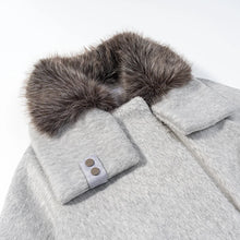 Load image into Gallery viewer, HH Women Fashion Coats Gray Turn-Down Collar Long Sleeves Pockets Decoration Zipper Winter Short Coat Woman Casual Loose Jackets

