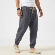 Load image into Gallery viewer, Men's Joggers Streetwear Casual Harem Pants Sport Large Sweatpants Korean Breathable Cotton Trousers Elastic Waist Long Pants
