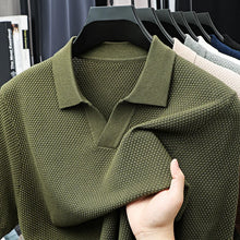 Load image into Gallery viewer, 100% Cotton Short-sleeved POLO Shirt Men's Lapel Knitted T-shirt High-end Casual Bottoming Versatile Men's Short-sleeved Men's T
