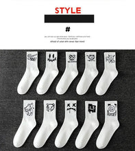 Load image into Gallery viewer, 10 pairs of men's sports socks, casual, breathable, and versatile. Ghost face graffiti personalized socks
