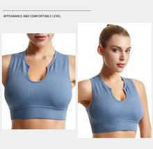 Load image into Gallery viewer, Women's Sleeveless Sports Bra Navel-Leaking with A Chest Pad  Highly Elastic Vest Sexy Stretchy Breathable Bra
