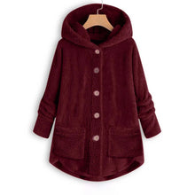 Load image into Gallery viewer, Plush Asymmetric Winter Casual Coat
