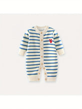 Load image into Gallery viewer, Striped Knit Baby Girl Romper

